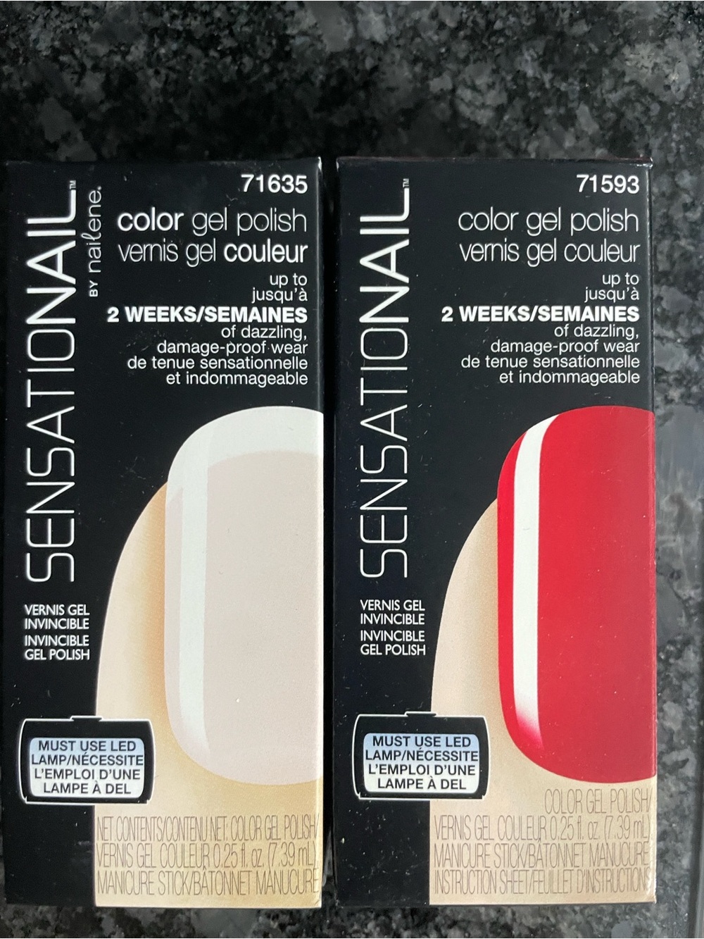 Color Gel Polish - Red & Clear (2-Pack)